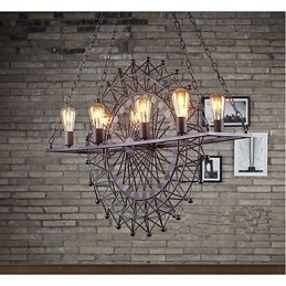 Závěsná lampa na kolo mrakodrapu v průmyslovém stylu