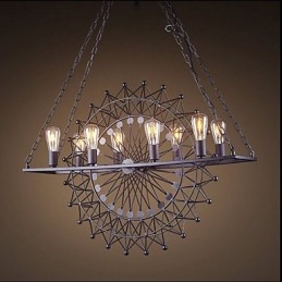 Závěsná lampa na kolo mrakodrapu v průmyslovém stylu