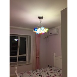Moderní závěsné svítidlo z barevného skla Bubble Globe s 19 světly