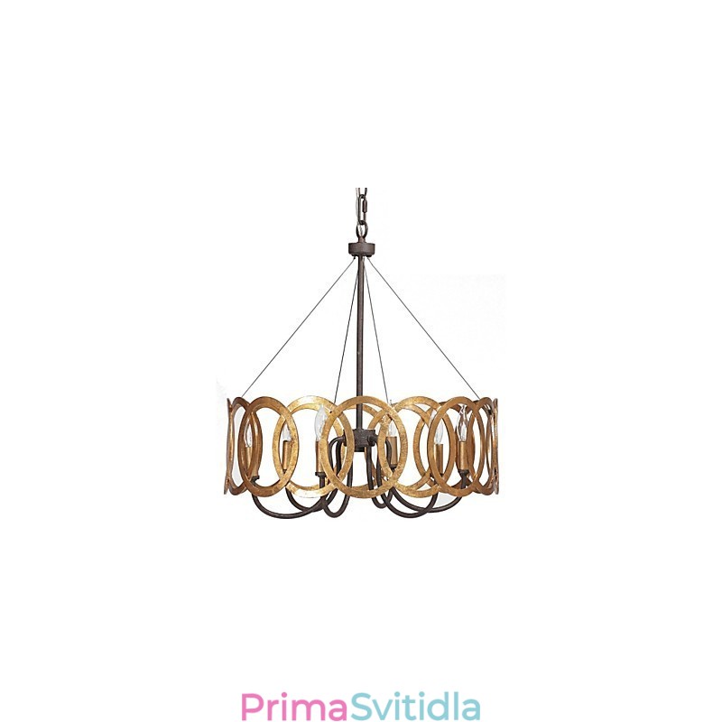 Tradiční klasický zlatý kovový lustr