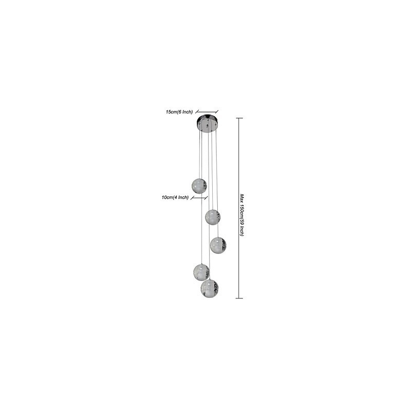 Moderní závěsné světlo Závěsná svítidla G4 Retroifit Chrome Plating Crystal pro osvětlení schodů