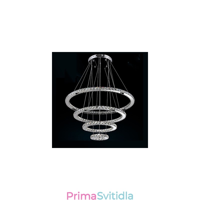 Moderní závěsné svítidlo čiré křišťálové stropní lustrové svítidlo s D100CM+D80CM+D60CM+D40CM