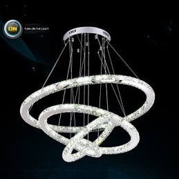 Moderní závěsné svítidlo čiré křišťálové stropní lustrové svítidlo s D100CM+D80CM+D60CM+D40CM