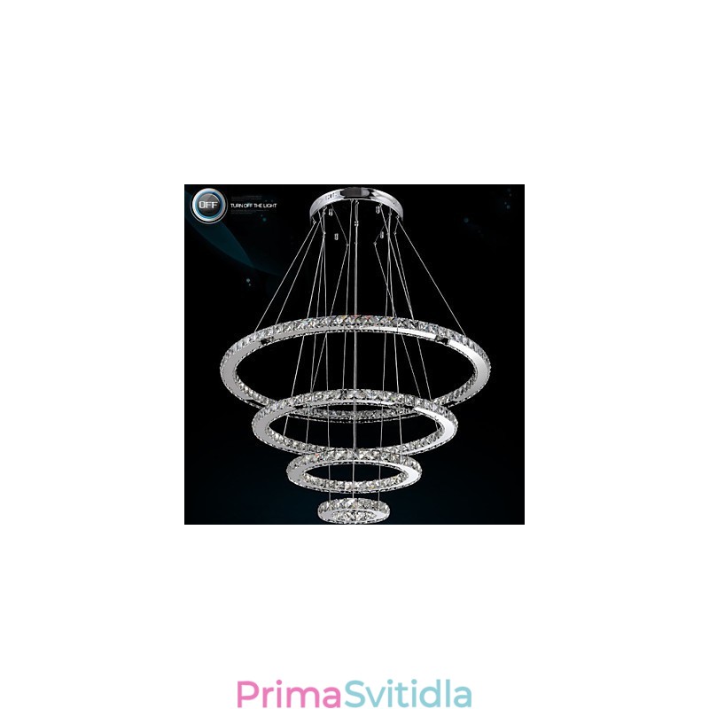 Moderní závěsné svítidlo čiré křišťálové stropní lustrové svítidlo s D100CM+D80CM+D60CM+D40CM