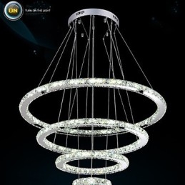 Moderní závěsné svítidlo čiré křišťálové stropní lustrové svítidlo s D100CM+D80CM+D60CM+D40CM
