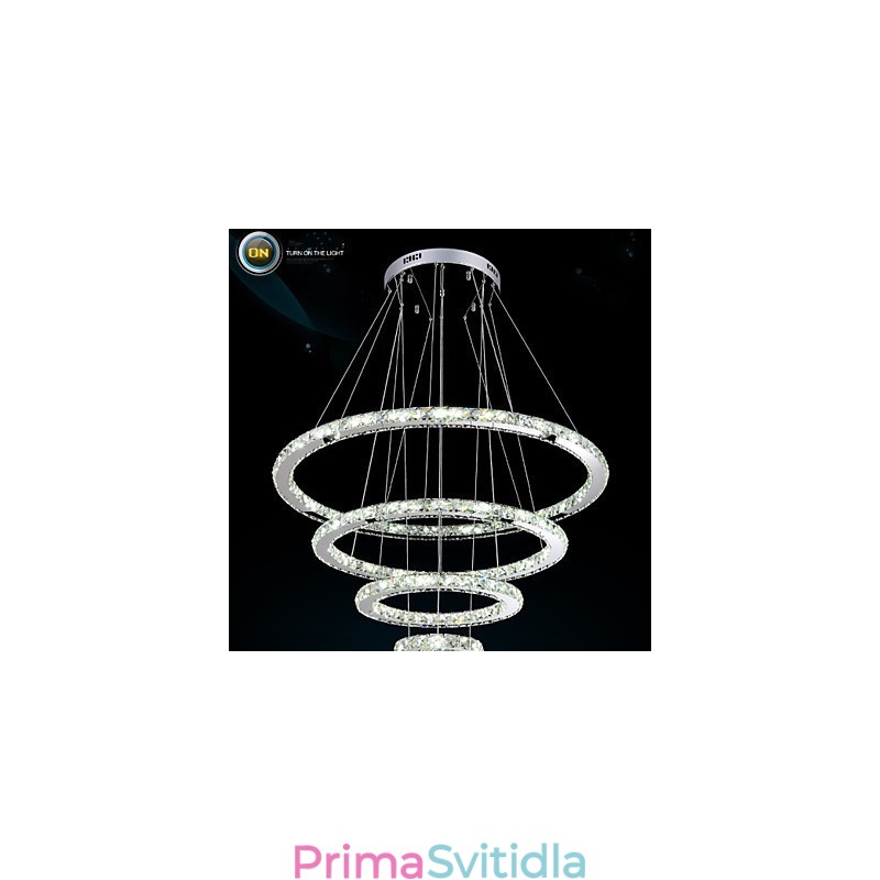 Moderní závěsné svítidlo čiré křišťálové stropní lustrové svítidlo s D100CM+D80CM+D60CM+D40CM
