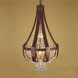 Post moderní luxusní kožený křišťálový kreativní lustr Lron