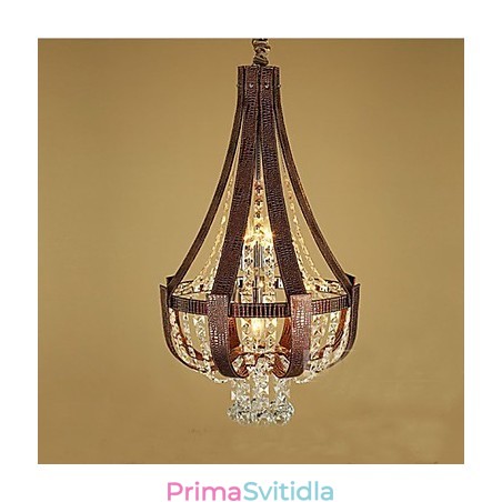 Post moderní luxusní kožený křišťálový kreativní lustr Lron Post moderní luxusní kožený křišťálový kreativní lustr Lron
