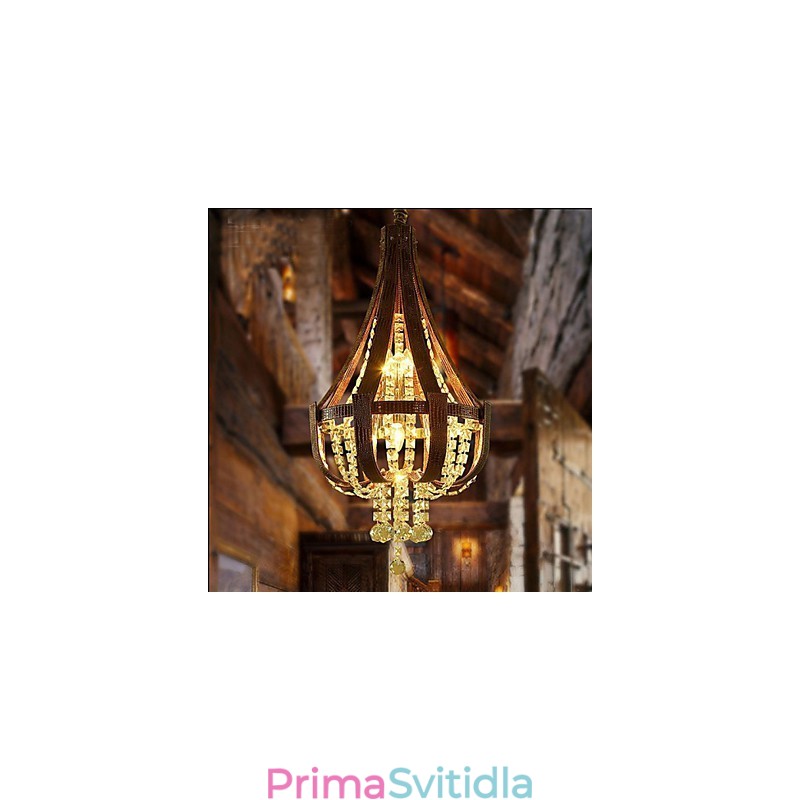 Post moderní luxusní kožený křišťálový kreativní lustr Lron