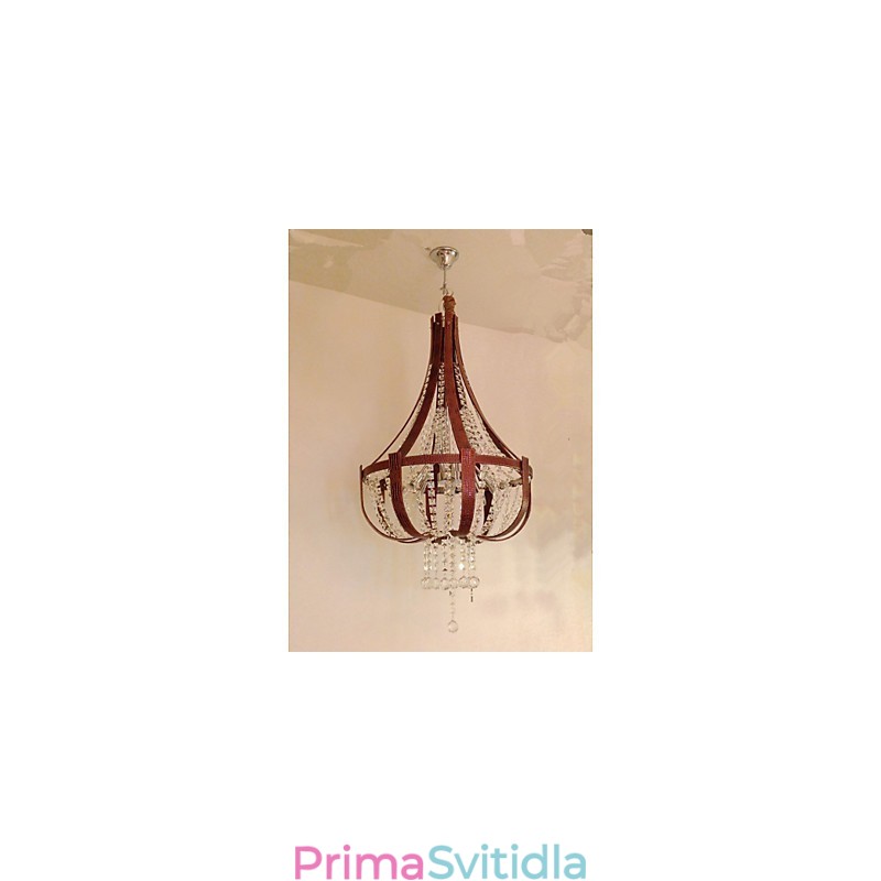 Post moderní luxusní kožený křišťálový kreativní lustr Lron