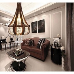 Post moderní luxusní kožený křišťálový kreativní lustr Lron