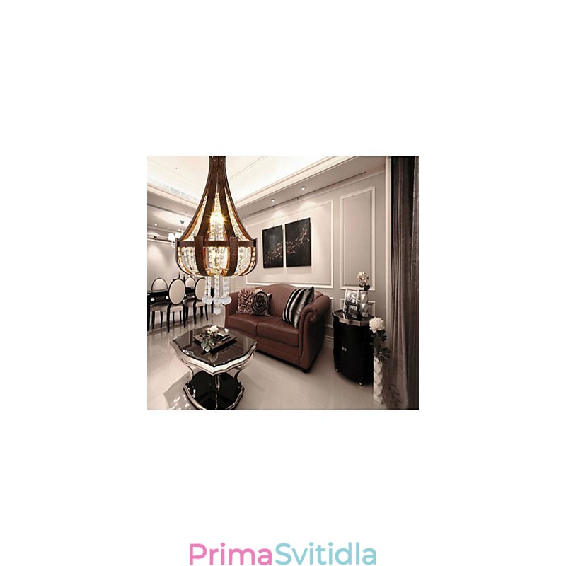 Post moderní luxusní kožený křišťálový kreativní lustr Lron