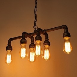 Edison Retro Loft Style Vintage průmyslový závěsný lehký kov svítidlo na vodovodní potrubí Lampara Colgantes