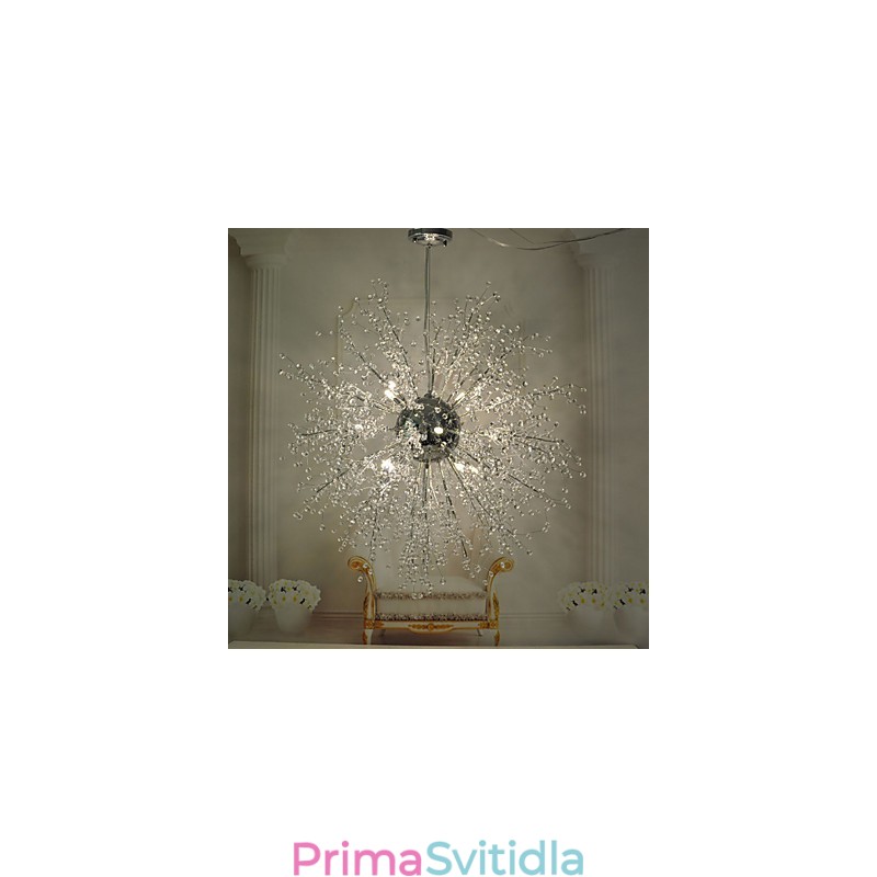 Závěsné svítidlo Globe Crystal Chrome Metal