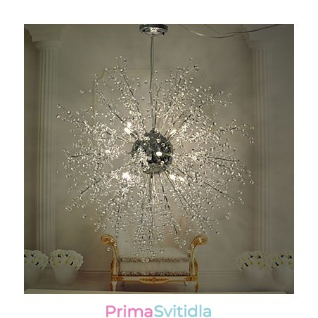 Závěsné svítidlo Globe Crystal Chrome Metal Závěsné svítidlo Globe Crystal Chrome Metal