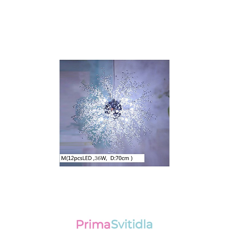 Závěsné svítidlo Globe Crystal Chrome Metal