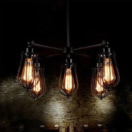 American Industrial Restoring Ancient Ways Kované Iron Grapefruit 5 Head Droplight