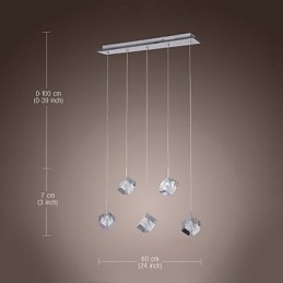 Moderní moderní závěsné svítidlo Island Crystal Chrome