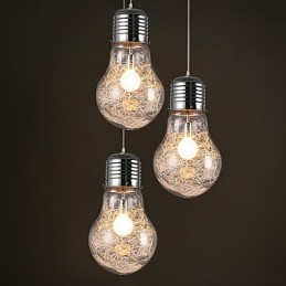 Jednoduché Nápady S Velkou Žárovkou Skleněný Lustr Droplight Lampa