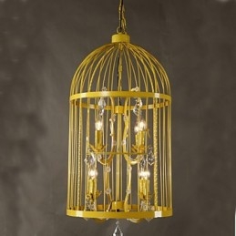 Vintage Iron Cage Lampa Lampa Crystal A