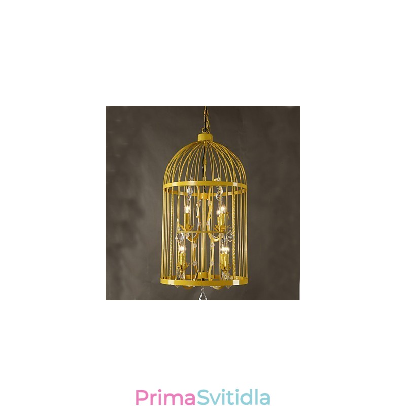 Vintage Iron Cage Lampa Lampa Crystal A