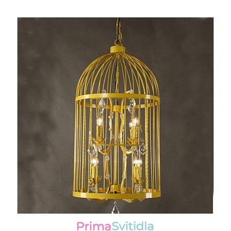 Vintage Iron Cage Lampa Lampa Crystal A Vintage Iron Cage Lampa Lampa Crystal A
