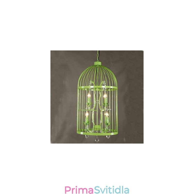 Vintage Iron Cage Lampa Lampa Crystal A