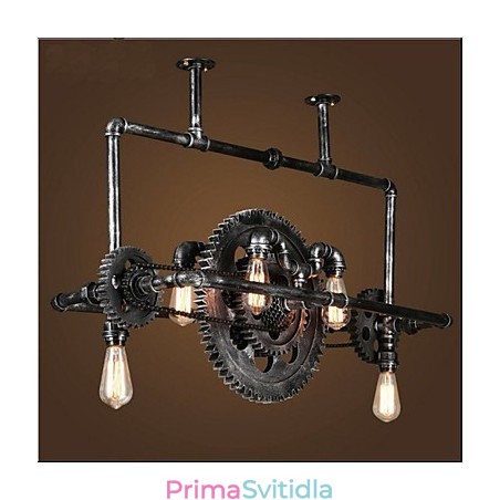 Iron Pipe Lustr Industrial Wind gear Závěsná lampa Iron Pipe Lustr Industrial Wind gear Závěsná lampa