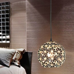 Moderní galvanicky pokovené závěsné svítidlo v mini stylu Globe Crystal