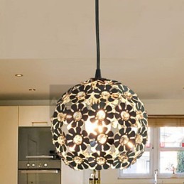 Moderní galvanicky pokovené závěsné svítidlo v mini stylu Globe Crystal