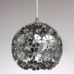 Moderní galvanicky pokovené závěsné svítidlo v mini stylu Globe Crystal