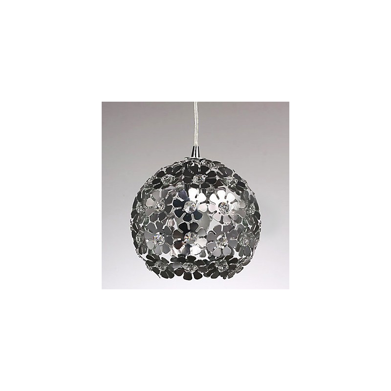 Moderní galvanicky pokovené závěsné svítidlo v mini stylu Globe Crystal