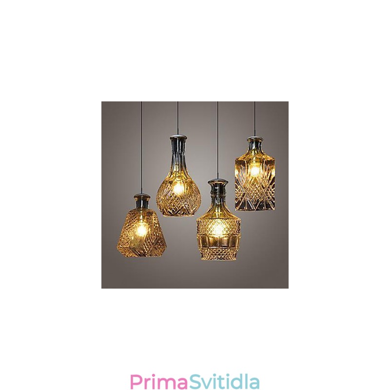 Lampa z křišťálového skla 4Lights Shade Minimalistická světla na láhev