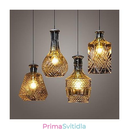 Lampa z křišťálového skla 4Lights Shade Minimalistická světla na láhev Lampa z křišťálového skla 4Lights Shade Minimalistická světla na láhev
