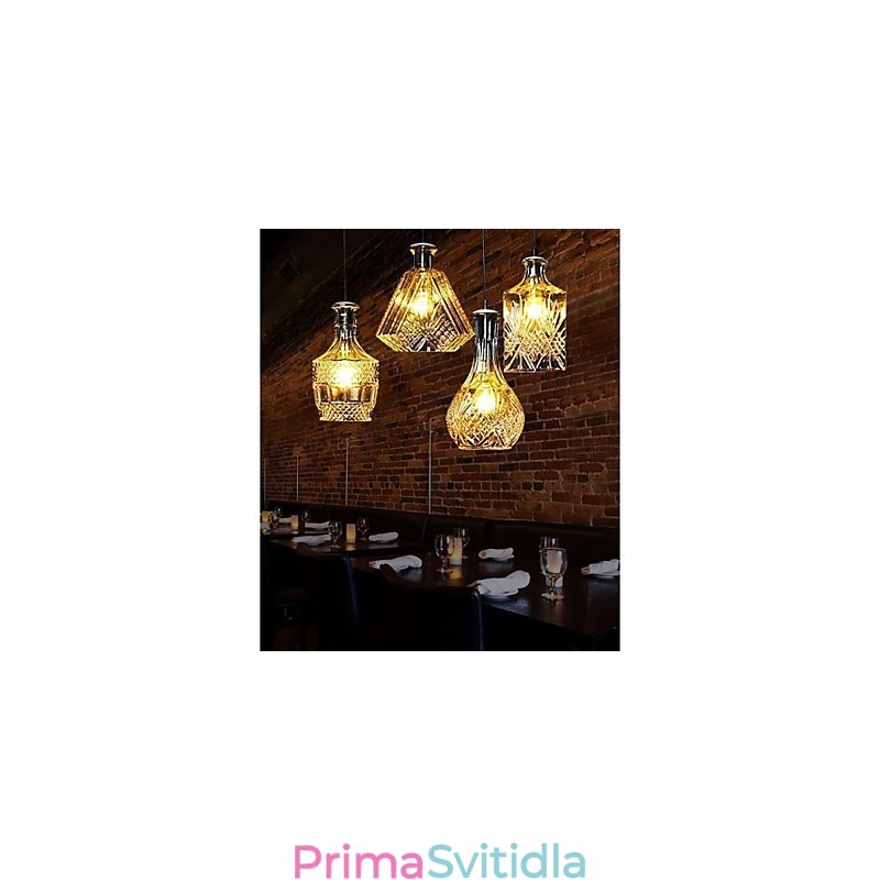Lampa z křišťálového skla 4Lights Shade Minimalistická světla na láhev