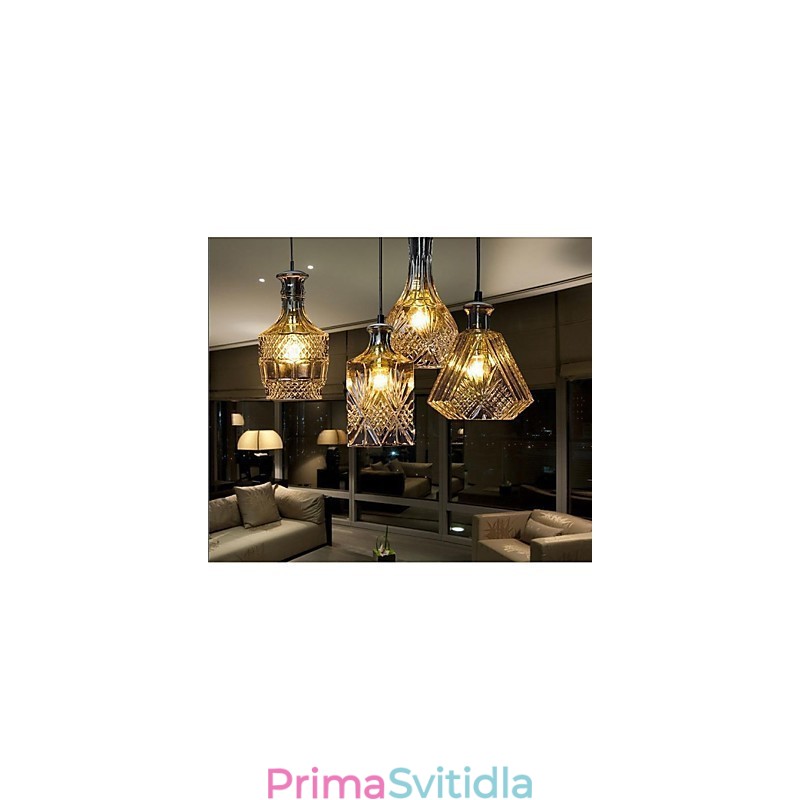 Lampa z křišťálového skla 4Lights Shade Minimalistická světla na láhev