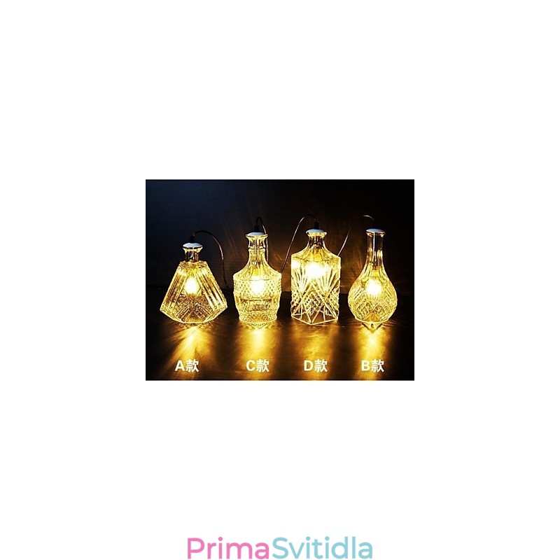 Lampa z křišťálového skla 4Lights Shade Minimalistická světla na láhev