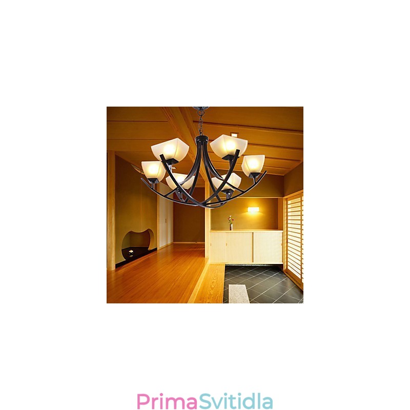 Starožitné závěsné svítidlo se 6 světly