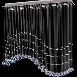 Závěsné svítidlo 6 světel Moderní stříbrná stropní svítidla Canpoy Transparent Crystal Waves