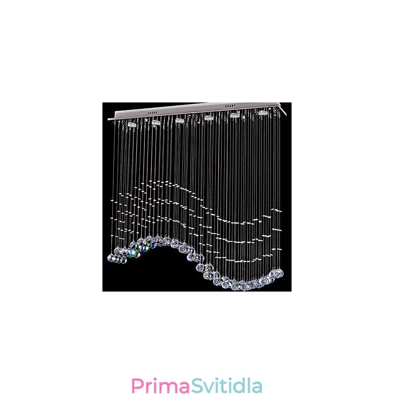 Závěsné svítidlo 6 světel Moderní stříbrná stropní svítidla Canpoy Transparent Crystal Waves
