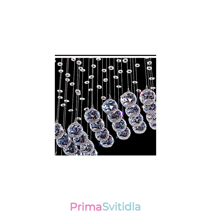 Závěsné svítidlo 6 světel Moderní stříbrná stropní svítidla Canpoy Transparent Crystal Waves