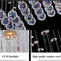 Závěsné svítidlo 6 světel Moderní stříbrná stropní svítidla Canpoy Transparent Crystal Waves
