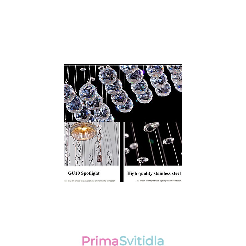 Závěsné svítidlo 6 světel Moderní stříbrná stropní svítidla Canpoy Transparent Crystal Waves