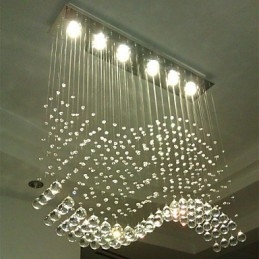 Závěsné svítidlo 6 světel Moderní stříbrná stropní svítidla Canpoy Transparent Crystal Waves