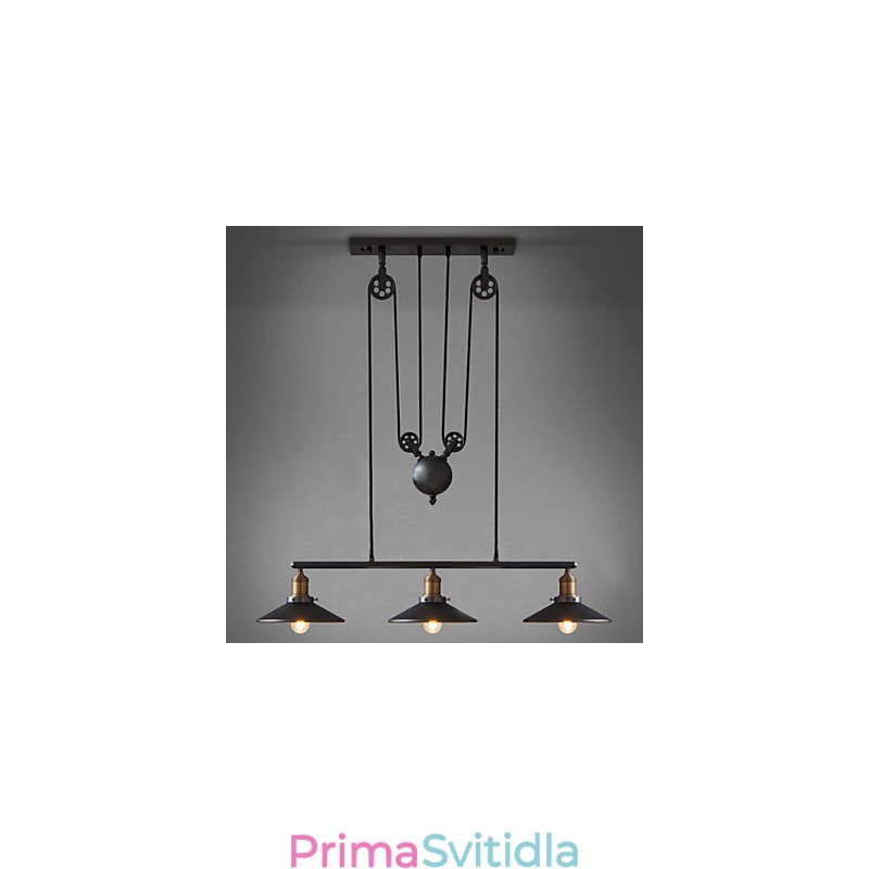 Závěsná světla Vintage 3 světla Žárovky ST64 Včetně systému nahoru a dolů
