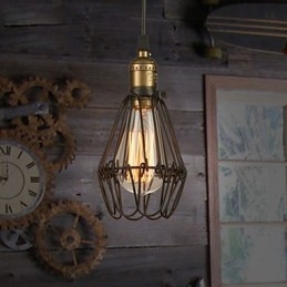 Závěsná svítidla Vintage americký venkovský styl obnovující starobylé způsoby kované železné malé klece