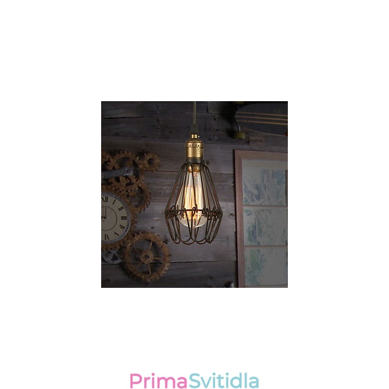 Závěsná svítidla Vintage americký venkovský styl obnovující starobylé způsoby kované železné malé klece
