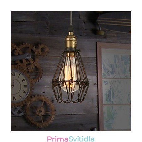 Závěsná svítidla Vintage americký venkovský styl obnovující starobylé způsoby kované železné malé klece Závěsná svítidla Vintage americký venkovský styl obnovující starobylé způsoby kované železné malé klece