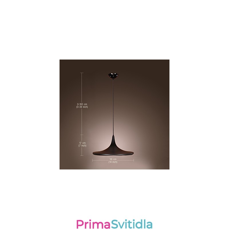 Moderní hliníkové závěsné světlo s černým stínidlem