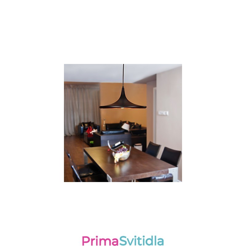 Moderní hliníkové závěsné světlo s černým stínidlem